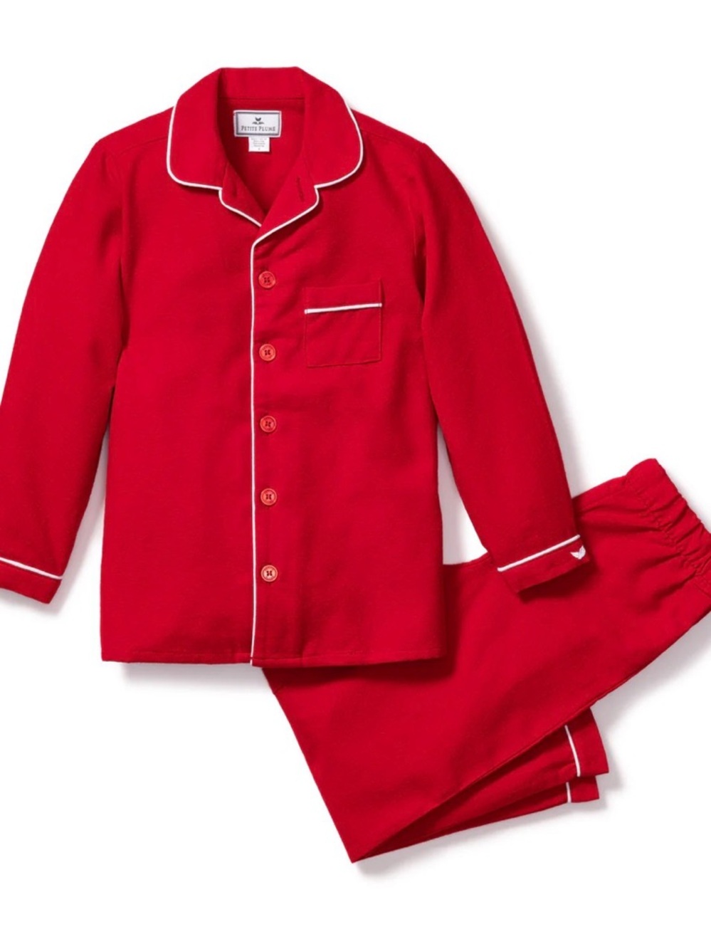 Edgehill Collection Red Pajama Set with White Piping